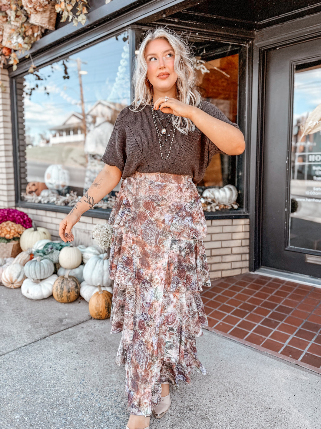 Take Your Shot Floral Maxi Skirt