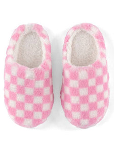 The Alice pink checkered slippers