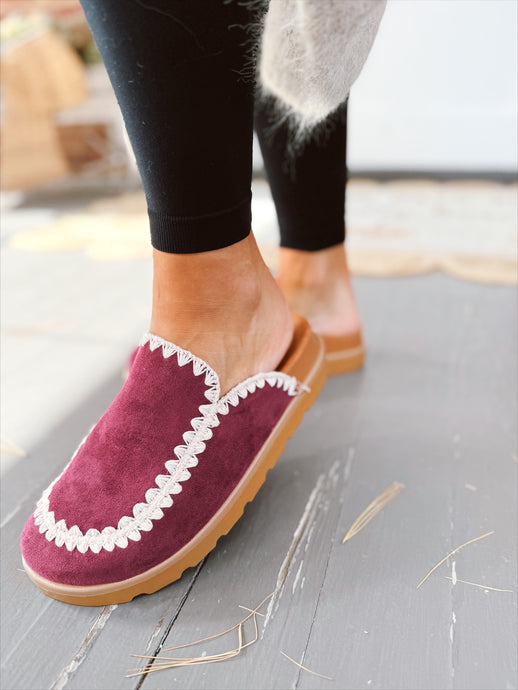 Marjorie Moccasin Slippers | Cranberry