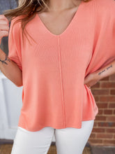 Load image into Gallery viewer, Little Bit Luxe Top in Peach