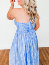 Load image into Gallery viewer, Dotty Darling Halter Dress | Blue
