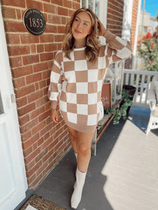 Stars Hollow Checkered Sweater Dress