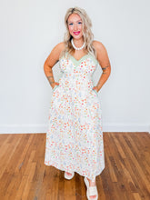 Load image into Gallery viewer, Cotton Florals Spaghetti Strap Maxi Dress