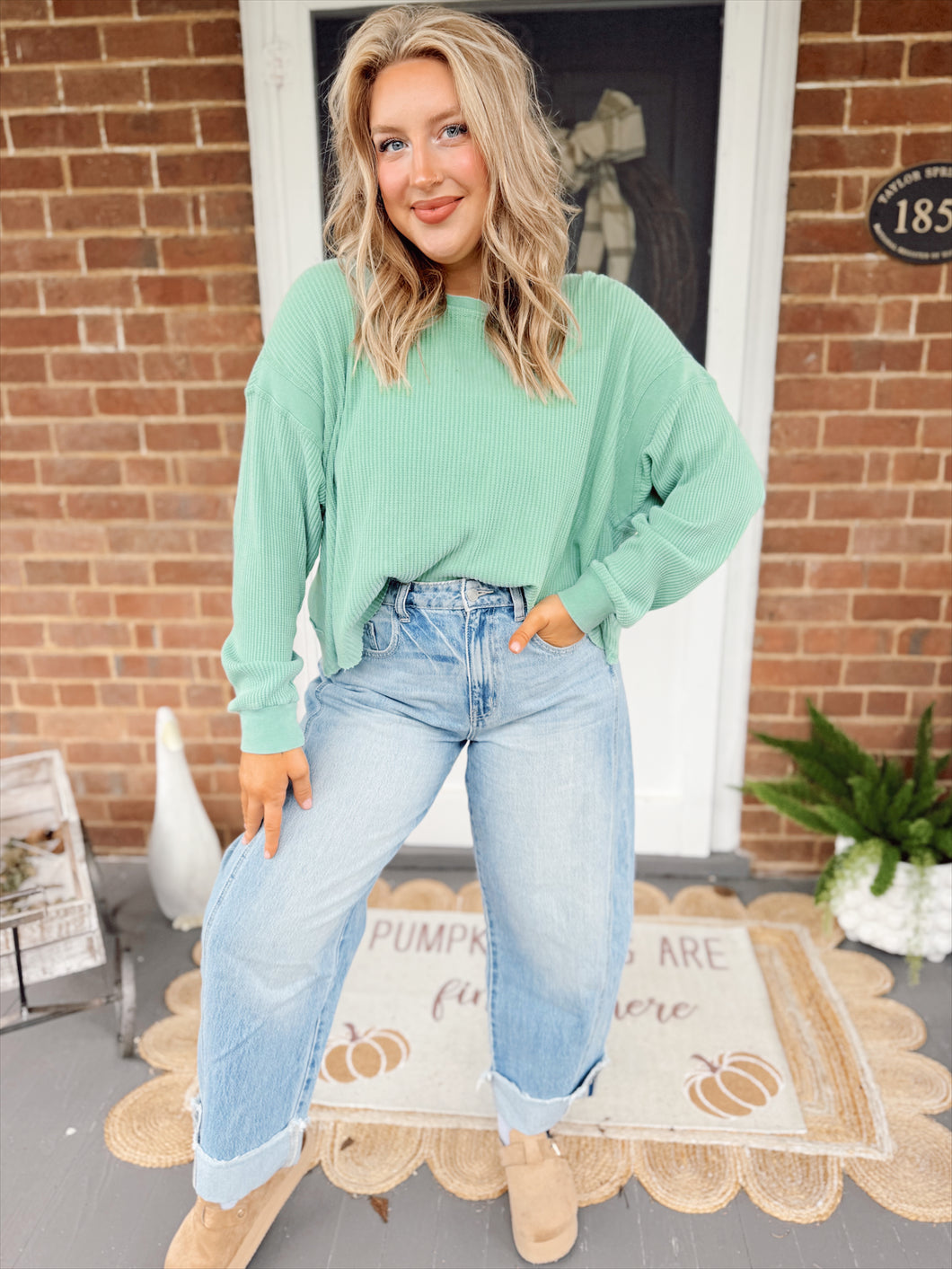 Hank Open Back Pullover | Emerald