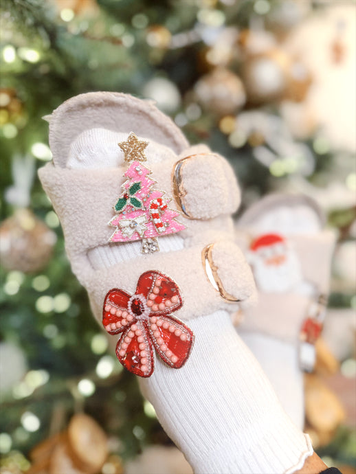 Christmas Tree & Bow Shoe Charm Set