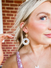 Load image into Gallery viewer, White Oval Crystal Earrings
