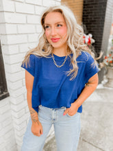 Load image into Gallery viewer, Sheena Waffle Top | Navy