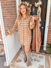 Load image into Gallery viewer, Simple Things Plaid Shirt Dress