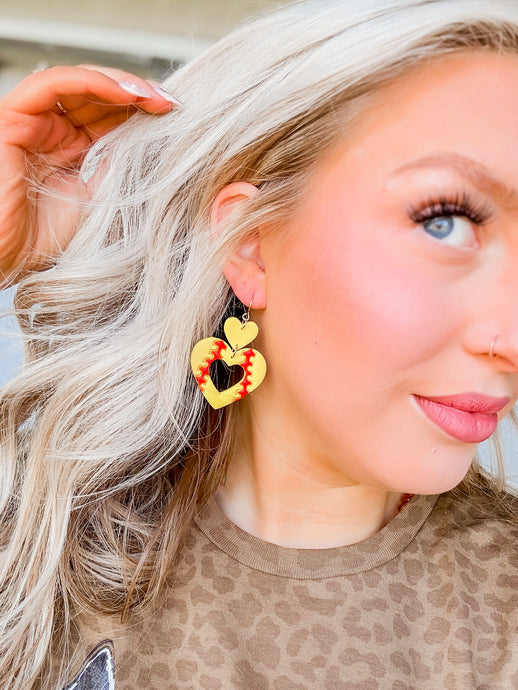 Softball Love Clay Earring