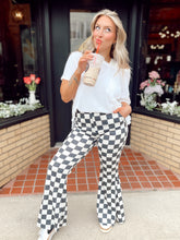 Load image into Gallery viewer, Walk it like it’s hot checkered flare pants