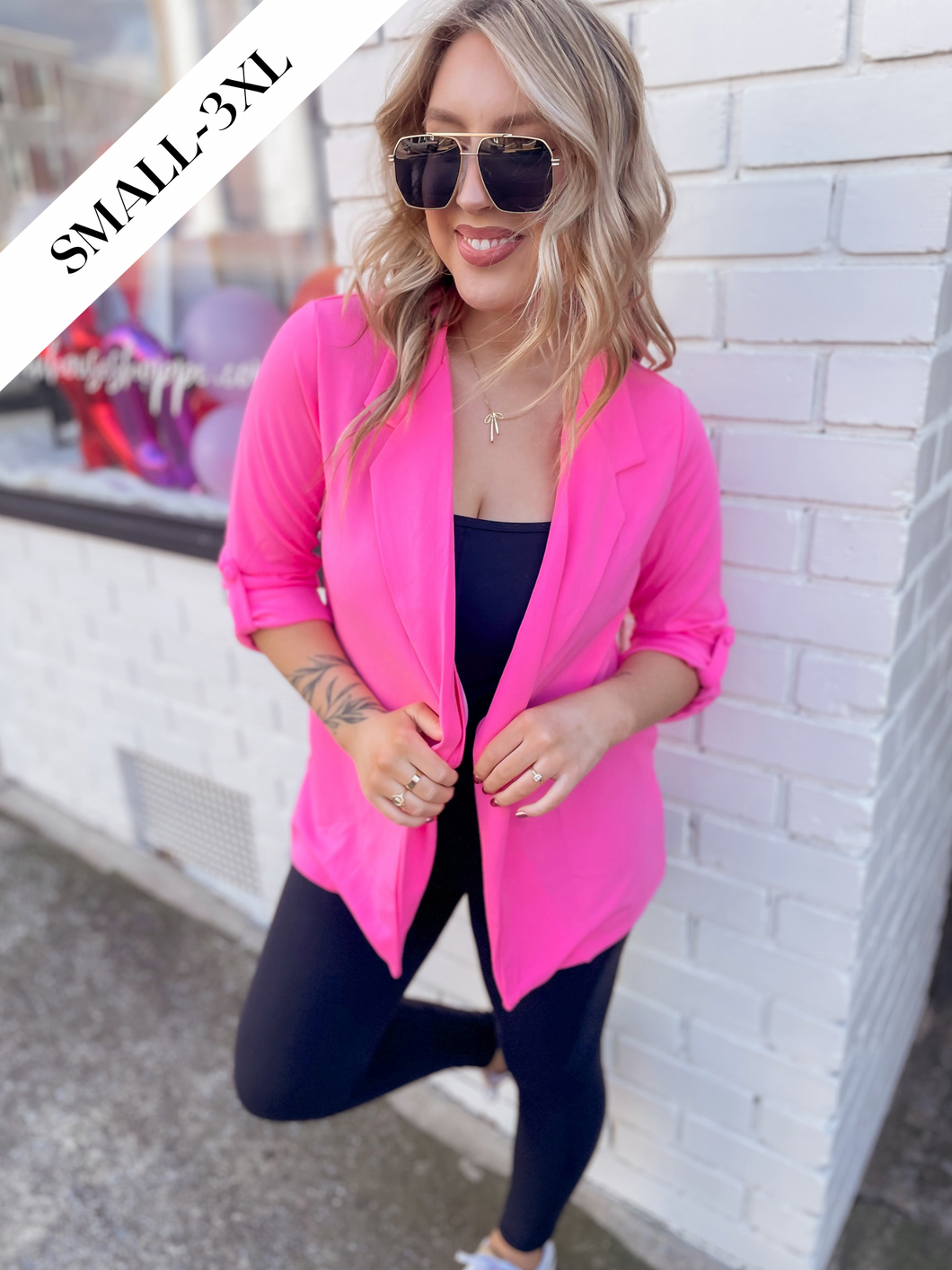 Back to Basics Blazer in Pink Cosmos