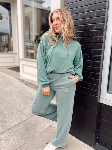 Chill Dayz Sweat Set - Gray Green