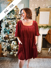 Load image into Gallery viewer, Curvy | Deck The Halls Dress - Red