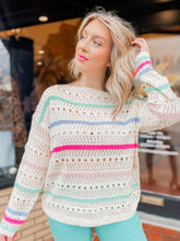 Load image into Gallery viewer, Spring is springing pointelle sweater