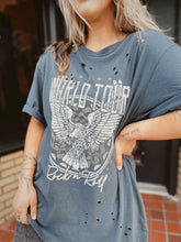 Load image into Gallery viewer, She’s on world tour oversized graphic tee in slate