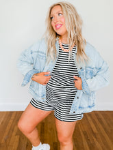 Load image into Gallery viewer, Life is Easy Striped Set | Black