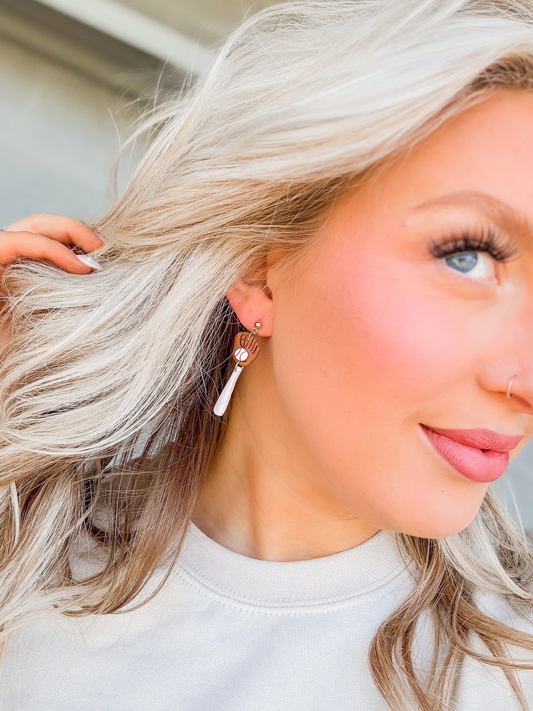 Hey Batter Batter Clay Earring
