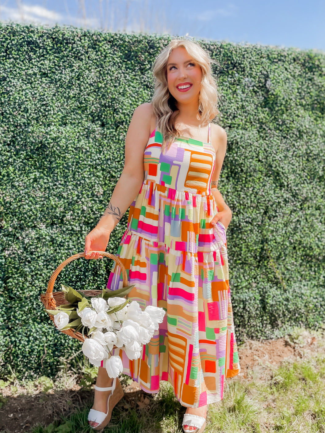 Blooming Bright Midi Dress