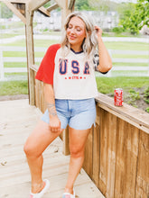 Load image into Gallery viewer, USA Raglan Tee