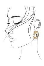 Load image into Gallery viewer, Wall To Wall Accessories - MEDIUM SIZE TRIPLE HOOP EARRING | 31E03937: Gold