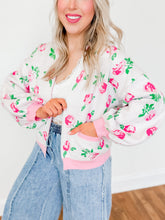 Load image into Gallery viewer, Watercolor Rose Cardigan | Pink