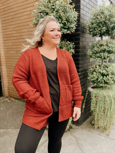 Cozy Cutie Cardigan - Rust