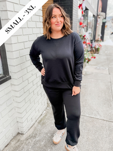 Rachel Modal Travel Set | Crewneck Style | Black