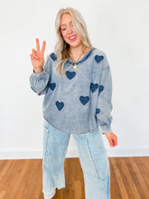 Load image into Gallery viewer, Heartbeat Denim Pullover