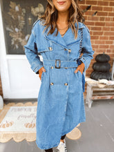 Load image into Gallery viewer, York Denim Trench Coat