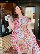 Load image into Gallery viewer, Curvy - Through Flower Fields Midi Dress