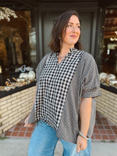 Load image into Gallery viewer, Girls Day Out Gingham Dolman Top | Black
