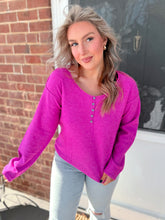 Load image into Gallery viewer, Hot Pink Henley Top