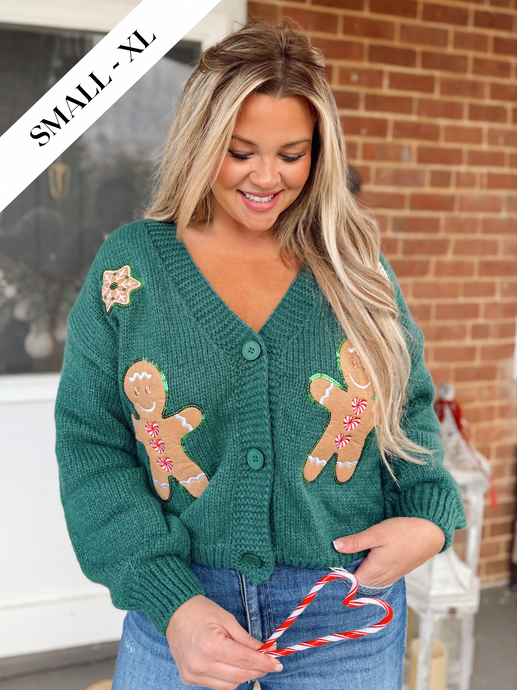 Gumdrop Button Cardigan | Green