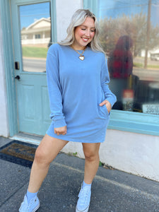 Oops I Did it Again Sweatshirt Dress | Blue