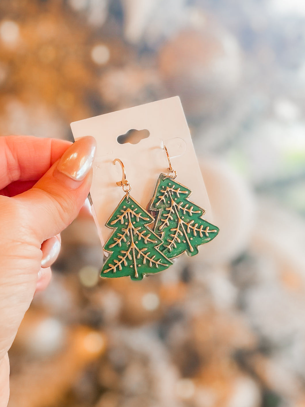 Evergreen Christmas Tree Clay Earrings