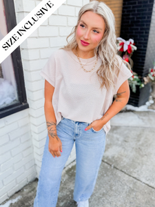 Sheena Waffle Top | Oatmeal