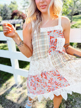 Load image into Gallery viewer, Good Old Days Patchwork Overall Dress | Orange