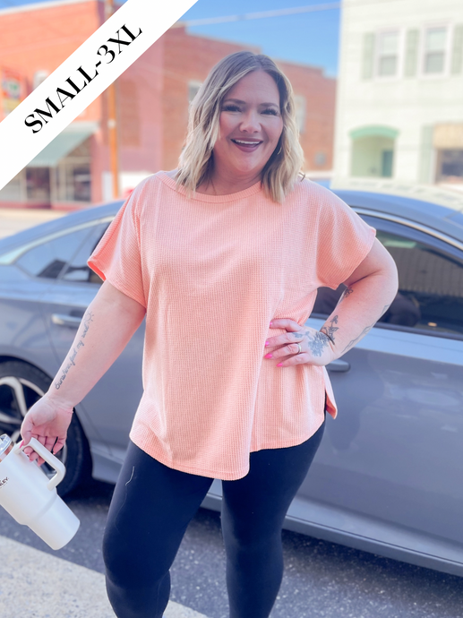 Beth Basic Top in Apricot