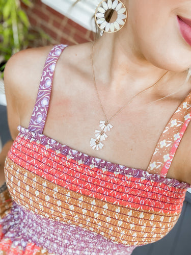 White Crystal Layered Necklace