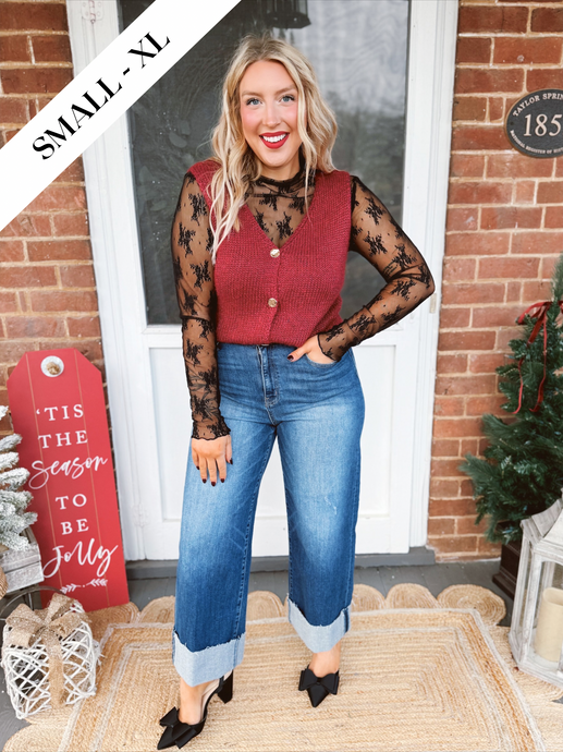 Little Details Sweater Vest | Berry