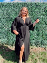 Load image into Gallery viewer, Spring Rhythm Kimono Dress in Black