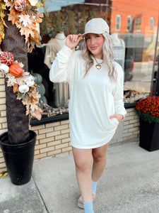 Oops I Did it Again Sweatshirt Dress | Cream