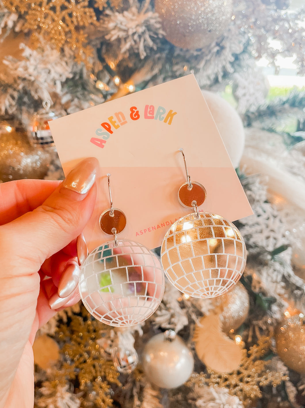 Disco ball earrings