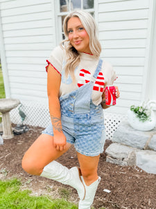 Just Getting Started Checkered Bibs