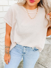 Load image into Gallery viewer, Sheena Waffle Top | Oatmeal