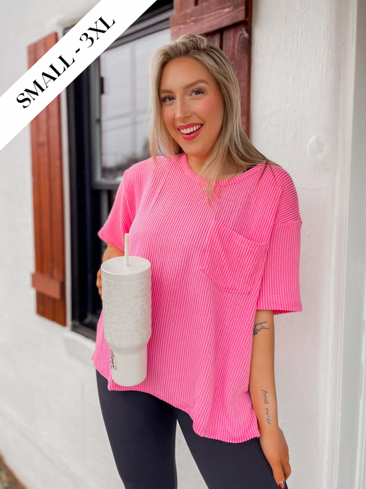 Brandy Basic Top in Coral