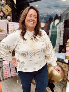Curvy First Snow Fall Sweater