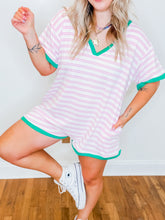 Load image into Gallery viewer, Kayla Striped Romper | Pink