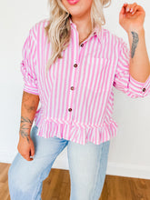Load image into Gallery viewer, Bubblegum + Business Button Up