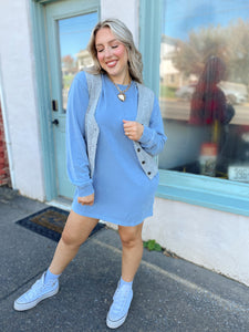 Oops I Did it Again Sweatshirt Dress | Blue